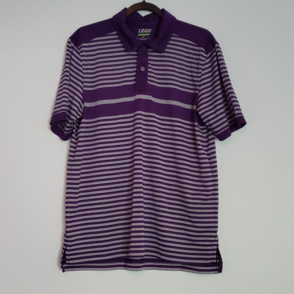 Izod performance golf polo purple grey medium